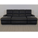 Continental Seating Connery Four Upright Waterfall Seats in Black with Ottoman