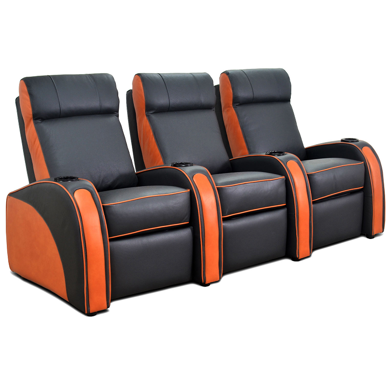Continental Seating Diablo Three Seat Upright Two Tone Orange and Black